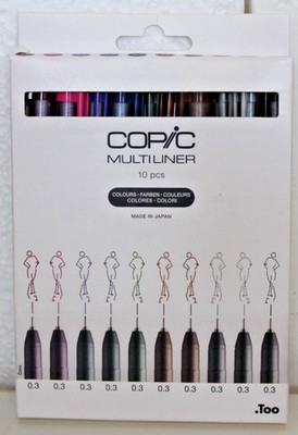 COPIC Multiliner Color Fineliner - 0,3 mm, 10 Stk -  Neu - 24.9 1546 S13