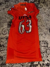 adidas UTSA Team Issued #63 Orange Mens Size XL Jersey 