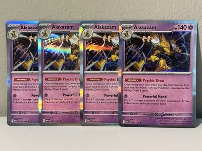 4x Alakazam - 056/132 - ME01: Mega Evolution (MEG) Pokemon Playset x4 Holo Rare