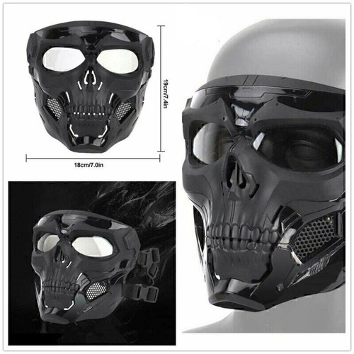 Halloween Schädel Maske Taktisch Airsoft Paintball Voll Gesicht Skelett Mas D1P8