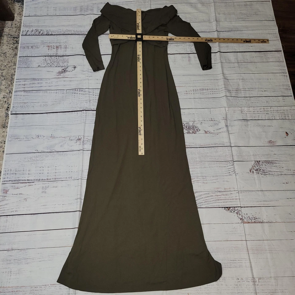 Purple Label Ralph Lauren Aletta Jersey Evening Collection Dress Olive New - Image 2 of 4