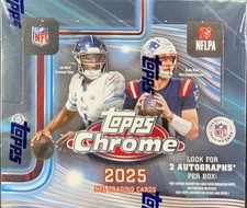 2025 Topps Chrome Football Jumbo Factory Sealed Box - 2 Autos