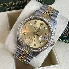 ROLEX 36MM DATEJUST 18K AND STEEL BOX AND CERTIFICATES