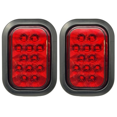 5x3 '' Rot Rechteckig 12 LED Stop / Drehen / Heck Truck Licht Tülle & Zopf -