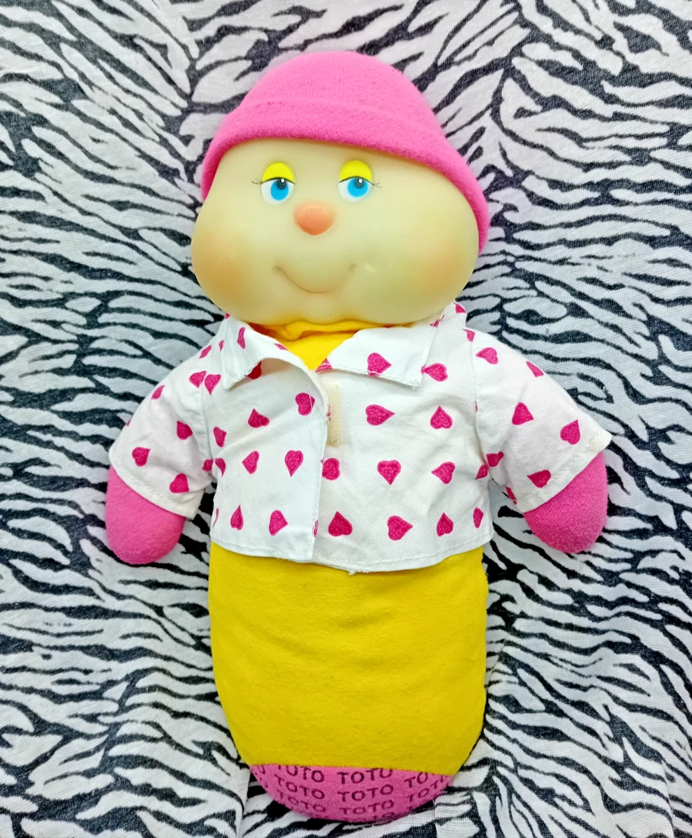 Doudou vintage luciole / papillon phosphorescent rouge jaune Ajena Etat neuf