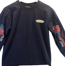 FOREVER 21 X AIR WALK Graphic Shirt Girls Large Black Long Sleeve Skateboard