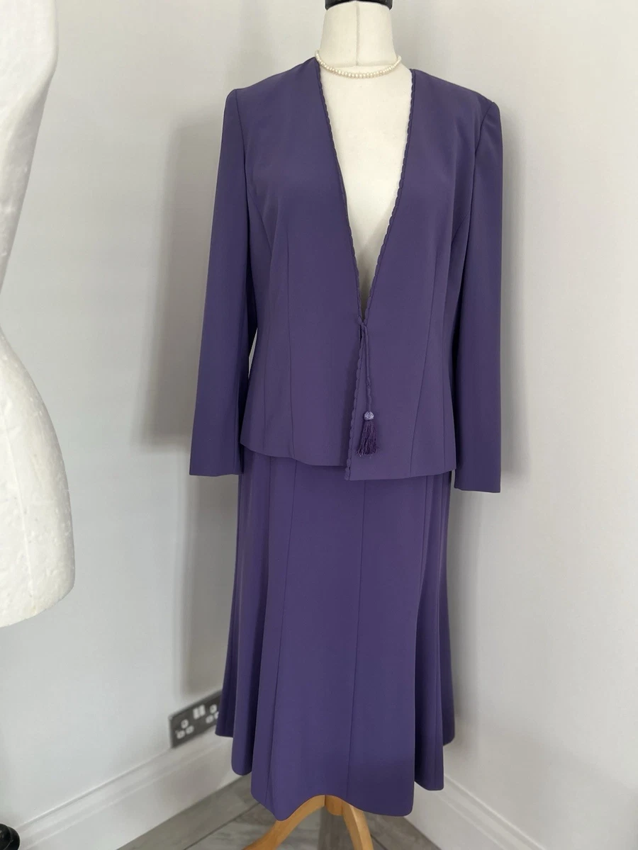 jacques vert purple dress Vintage Jacques Vert Purple Dress: Embroidered 80s Formal