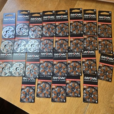 Lot Of 30 PACKS RAYOVAC Loud N Clear 180 Ct Size 312 Hearing Aid Batteries 4/28