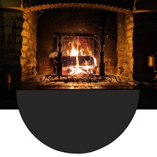 63  x37  Extra Large Half Round Fireproof Fireplace Mat Hearth Rug Non-Slip - ...