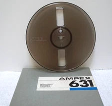7" inch AMPEX 631 EMPTY TAKE-UP reel to reel + box for 4-track 3.75 ips 7.5 ips