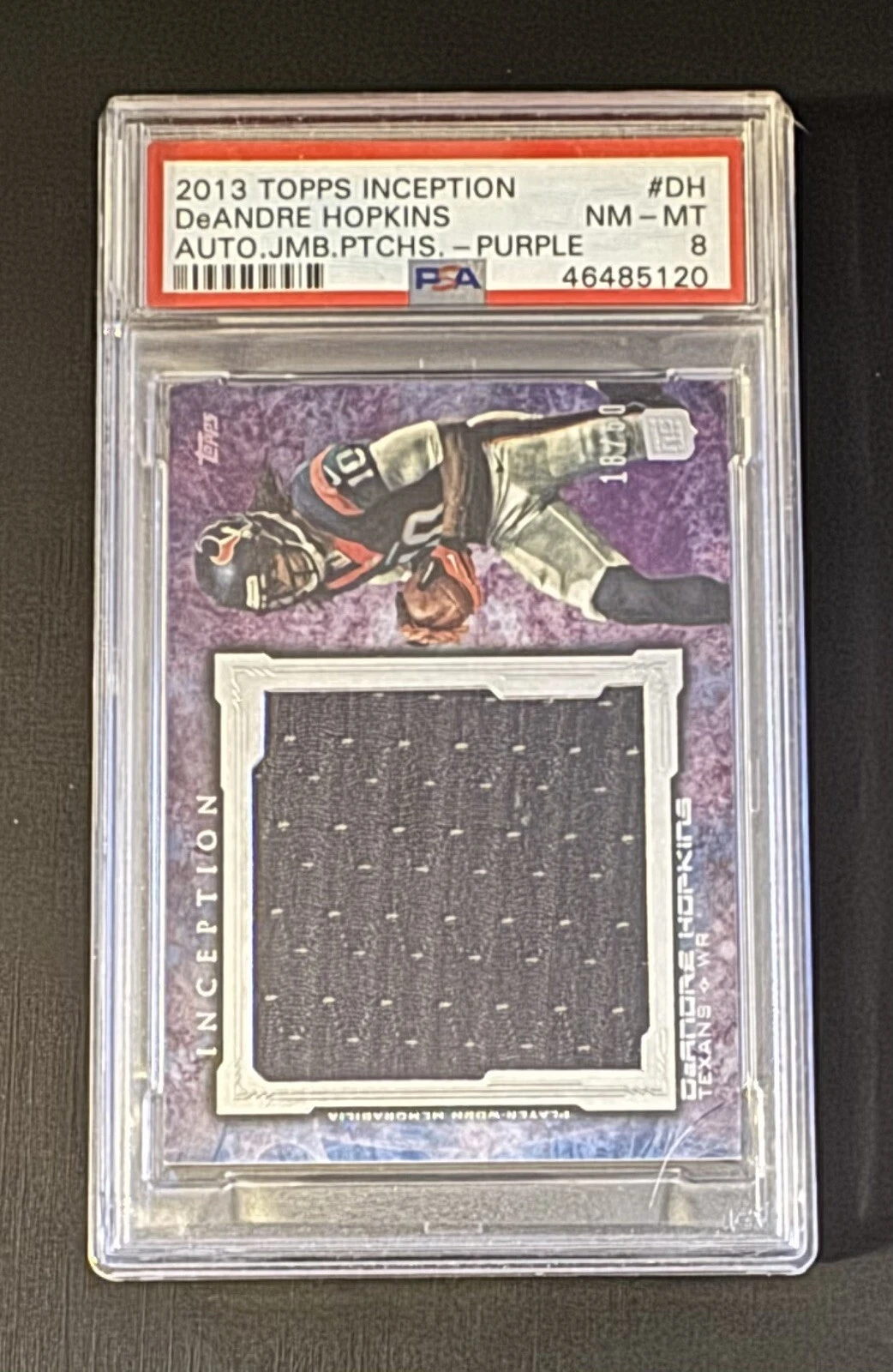 DeAndre Hopkins Topps Inception Autograph Jumbo Patches #DH Purple
