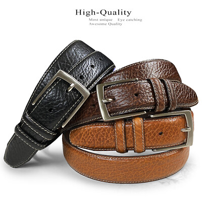 Men's Belt Genuine Leather Casual Dress Belts 1-3/8"(35mm) Wide | eBay