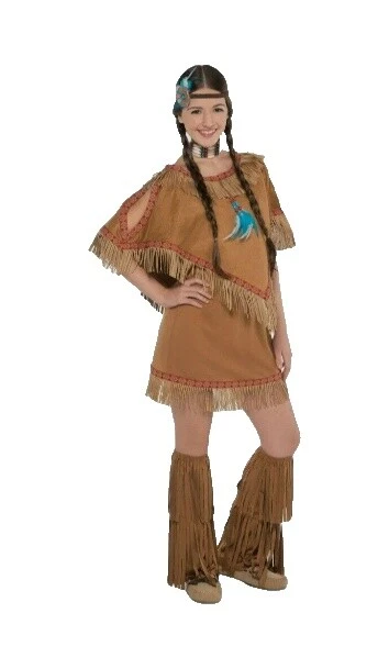 Disfraces Traje Completo Para Niñas Marrón Nativo Americano