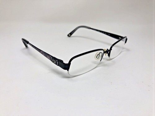 BEBE GRACEFUL BB5055 00 JET BLACK 50-16-130 HALF RIMLESS METAL 2438
