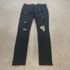 Judy Blue Jeans Womens 13/31 Leopard Print Distressed Denim Fits 31x29 JB-8550