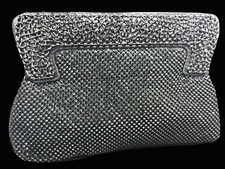New Black Rhinestone Soft Mesh Body With Smoke Crystal Clutch Bag