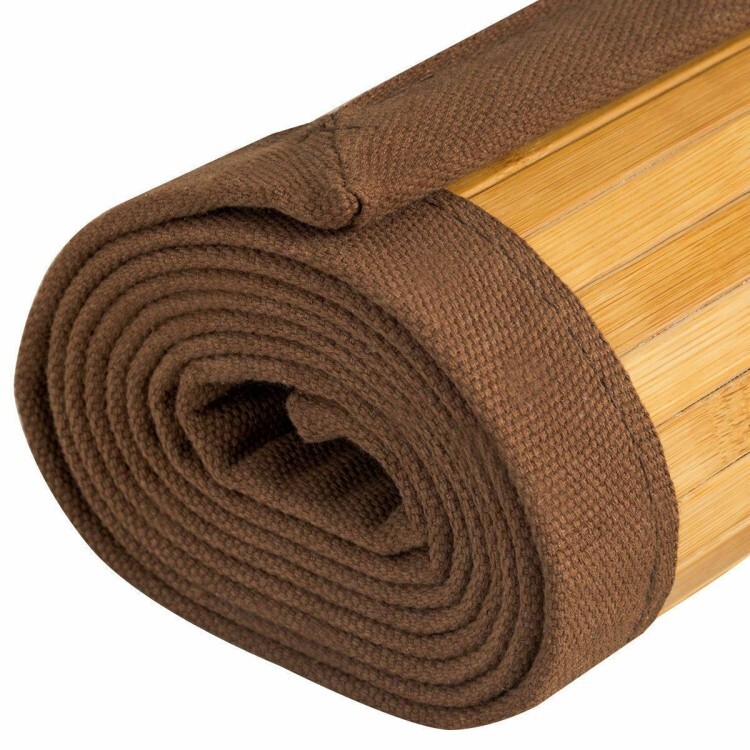 5' X 8' Natural Bamboo Area Rug – Non-Slip, Indoor Use, Modern Brown Style 1 thumbnail image