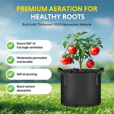 20 Pack Grow Bags with 20 Labels for Outdoor Fruits Vegetables Flowers Black