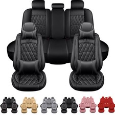 For Honda Leather Car 5 Seat Covers Waterproof Front Rear Row Back Cushion Cover