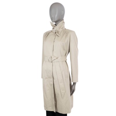 【関税・送料込み】BALENCIAGA COATS BEIGE COTTON COAT 68733 auth BALENCIAGA beige cotton 2017 SCARF TRENCH Coat