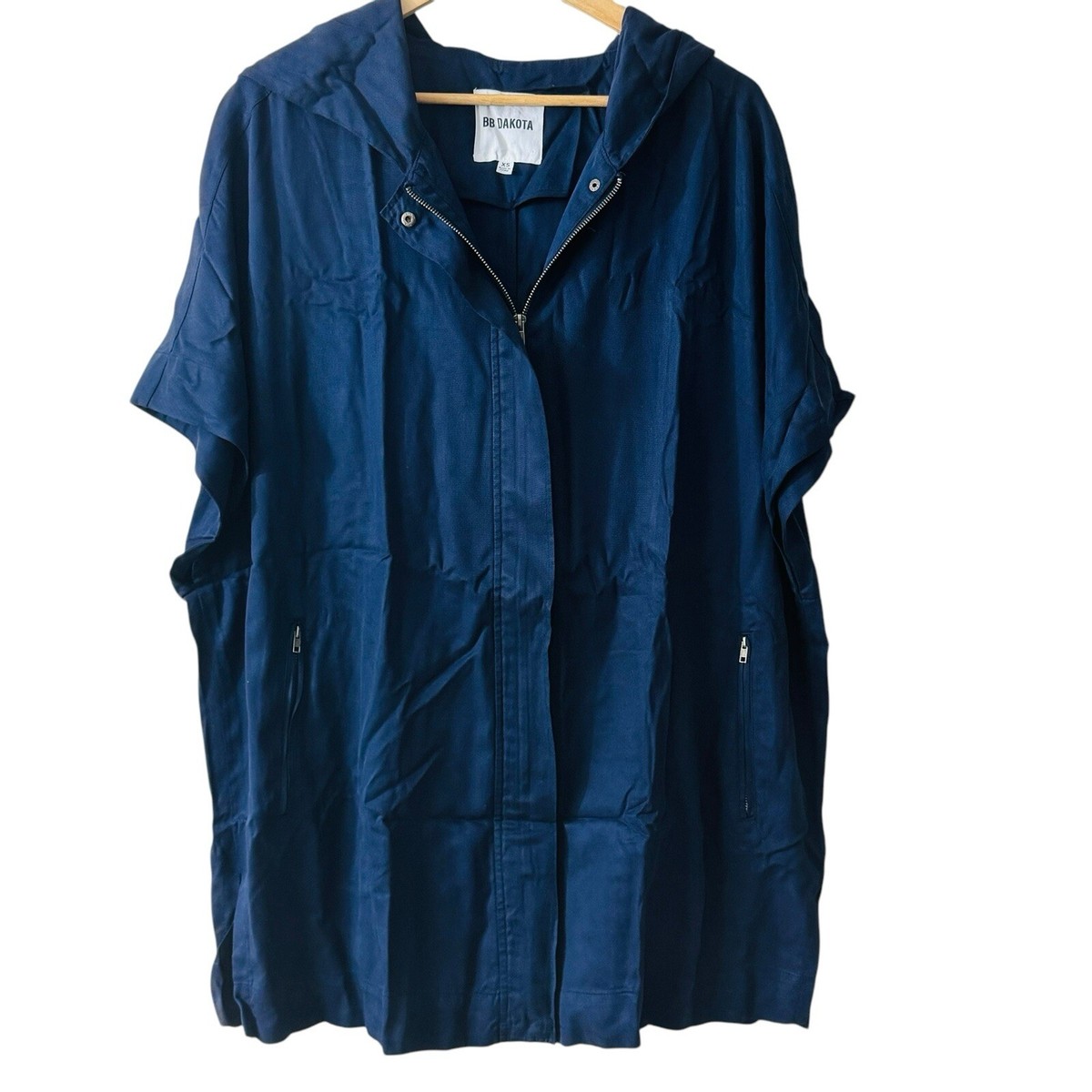 BB Dakota Tencel Jacket Kimono Poncho Womens Size XS Hooded Zip Up