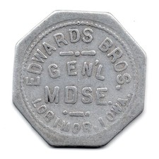 EDWARDS BROS. GEN’L MDSE. • GOOD FOR 10¢ IN TRADE • LORIMOR, IA. • TC-18260