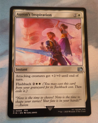 Auron's Inspiration MTG Final Fantasy NM Uncommon U 0008 FFX Instant White Card