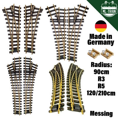 ML-TRAIN Weiche links rechts + Verbinder R3 R5 Bogenweiche kompatibel mit Spur-G Gleise