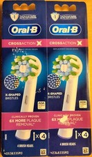 NISP 8 Oral B Cross action replacement toothbrush heads 2 packs plaque removal