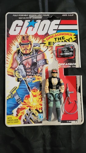 Complete 1985 Hasbro GI JOE Dreadnok TORCH w/card flag points cut ARAH YO JOE!