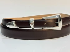 Harley Baldwin Sterling Silver .925 Ranger Belt Buckle 40 Genuine Leather