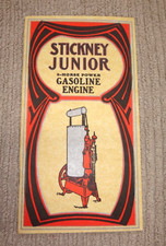 STICKNEY JUNIOR SALES CATALOG Old Hit and Miss Gas Engine (Reproduction)