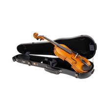 Crossrock Poly Carbon Shaped Case for 4/4 Full-Size Violin-With Hygrometer-Black