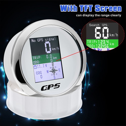 85mm Digital GPS Speedometer Odometer Voltmeter Speed Gauge For Car Boat Marine - Picture 3 of 10