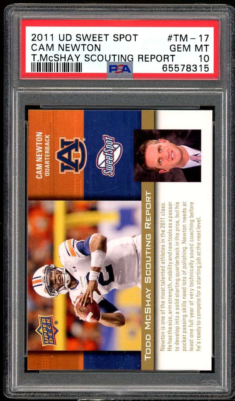 Cam Newton Upper Deck Sweet Spot Todd Mcshay Scouting Report #TM17 Base