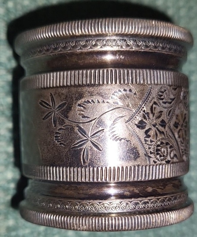 1870’s Victorian Napkin Ring - Sterling Silver, Hand Made for "A.M.U." Stp 205 S