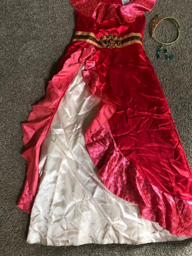 Disney Elena of Avalor Girls Costume 7-8 Earrings & Crown Princess Halloween - Picture 6 of 8