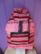New Tribal Vivid Woven Fabric Backpack Sling Travel Bag Mexico Beach Festivals