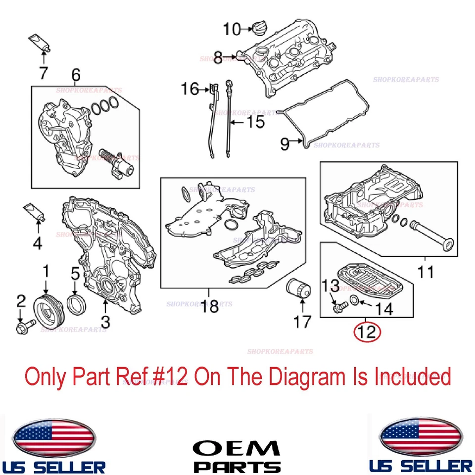 Inferior del cárter de aceite del motor genuino con junta OEM INFINITI Q50 Q60 3,0 L solo AWD sin tracción trasera Foto 4 de 4