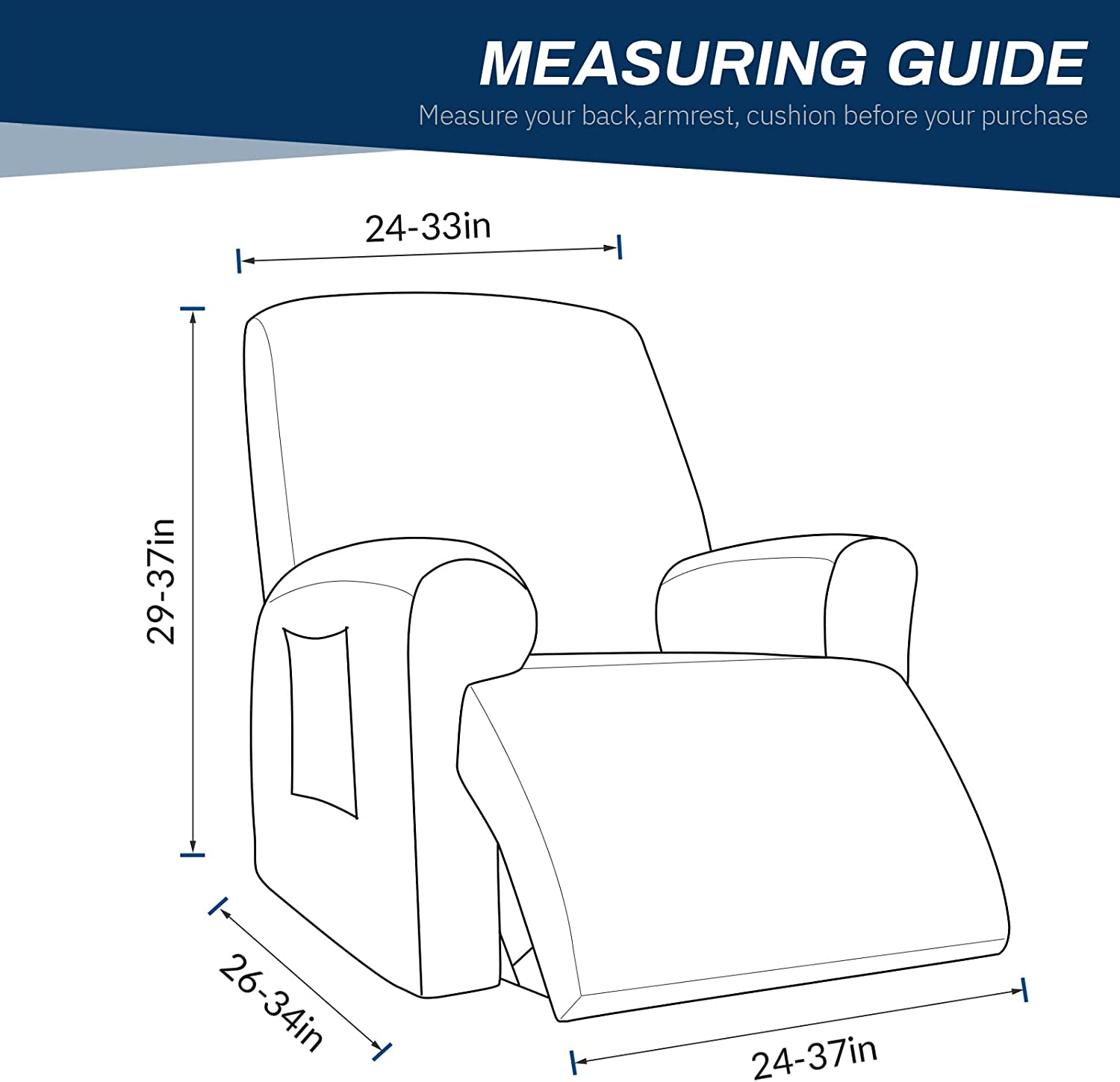 Recliner Chair Covers Lazy Boy Recliner Covers with Pockets Stretch