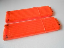 2 Two Nerf N-Strike ELITE 18 Soft Dart Magazine - 1/2 Clear Orange - 1/2 Solid