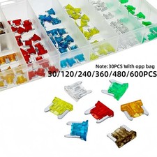 Image of 120/600 Car Auto Low Profile Micro Blade Mini 5A-30A Fuse Assortment Kit 12V/24V