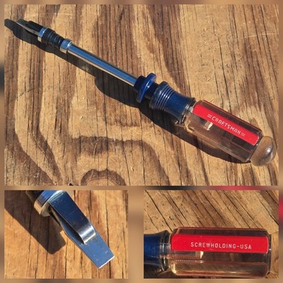 SEARS Craftsman WF ScrewHolding 1/4'' Flat Slot Head Screwdriver 41124 USA EUC
