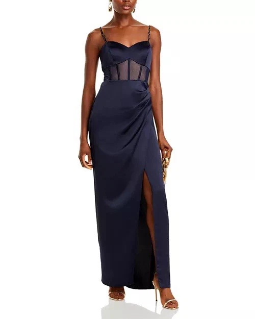 Satin Blue Dresses for Women for sale