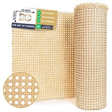 Natural Rattan Cane Webbing Roll   Prewoven Wicker for Furniture Repair, Cabi...