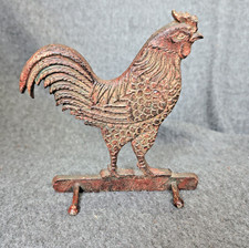 Cast Iron Rooster Wall Hook Towel Holder Peg Hats Coat Cottagecore Rustic