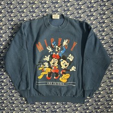 Vtg 90s Disney Mickey And Friends Micky Mouse Sweatshirt Size M Blue Men  s