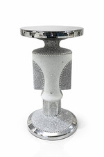 Tavolo specchio VENEZIANO bianco argento moderno porta fiori lato letto mosaico romano