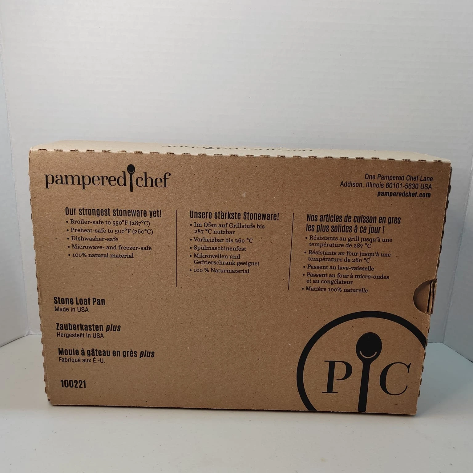 Pampered Chef Stone Loaf Pan #100221 Stoneware Bread Baking Pan Made in USA