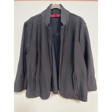 Love Scarlett Black Open Front Cardigan Blazer Jacket XL Zip Pockets Collar